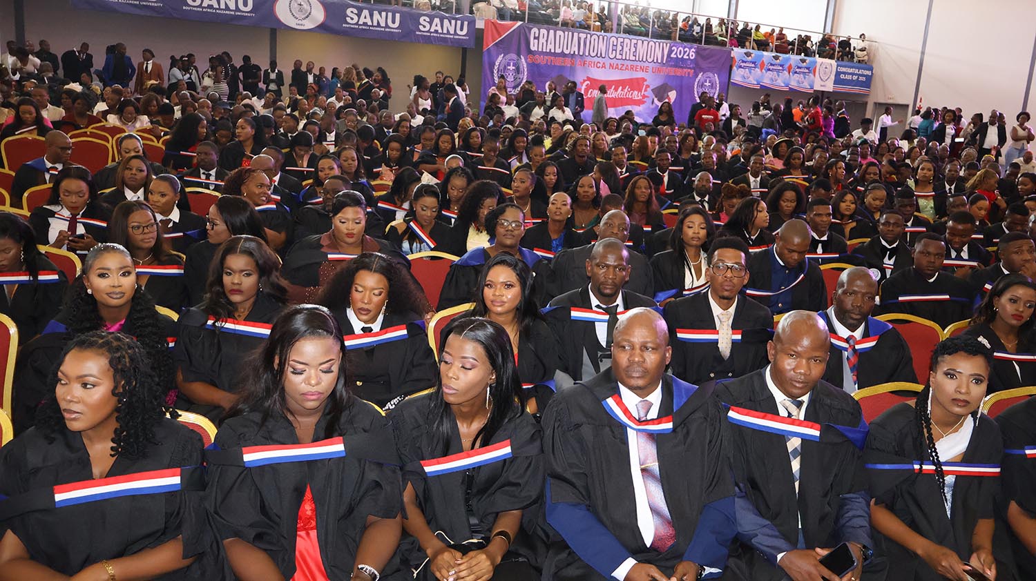 Graduates sit attentively during the 16th SANU graduation ceremony held at Zakhele FEA Church on Thursday, as they listen to keynote speeches reflecting messages of encouragement, discipline and future ambition shared by speakers. (Pics Siphosethu Dlamini)